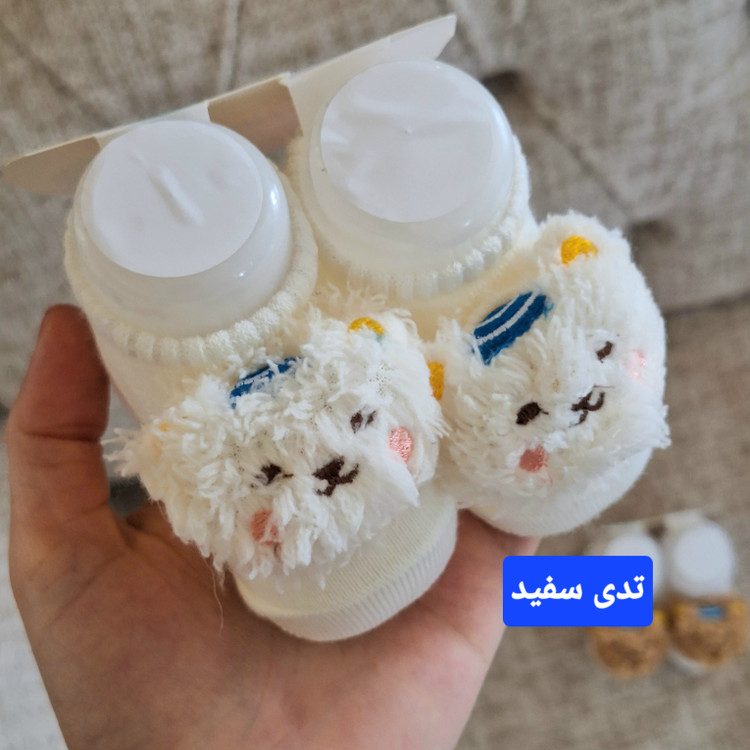 جوراب تدی زنگوله دار نوزادی