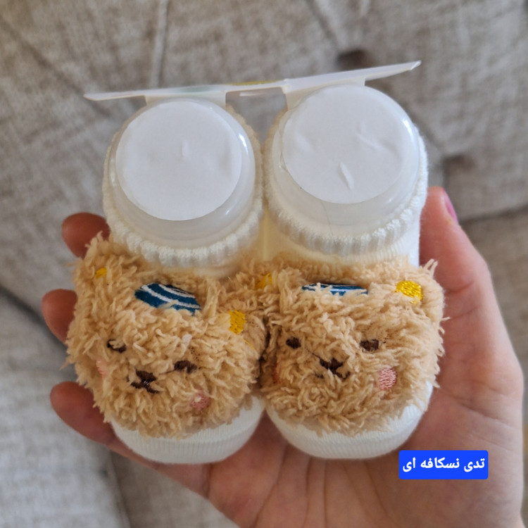 جوراب تدی زنگوله دار نوزادی